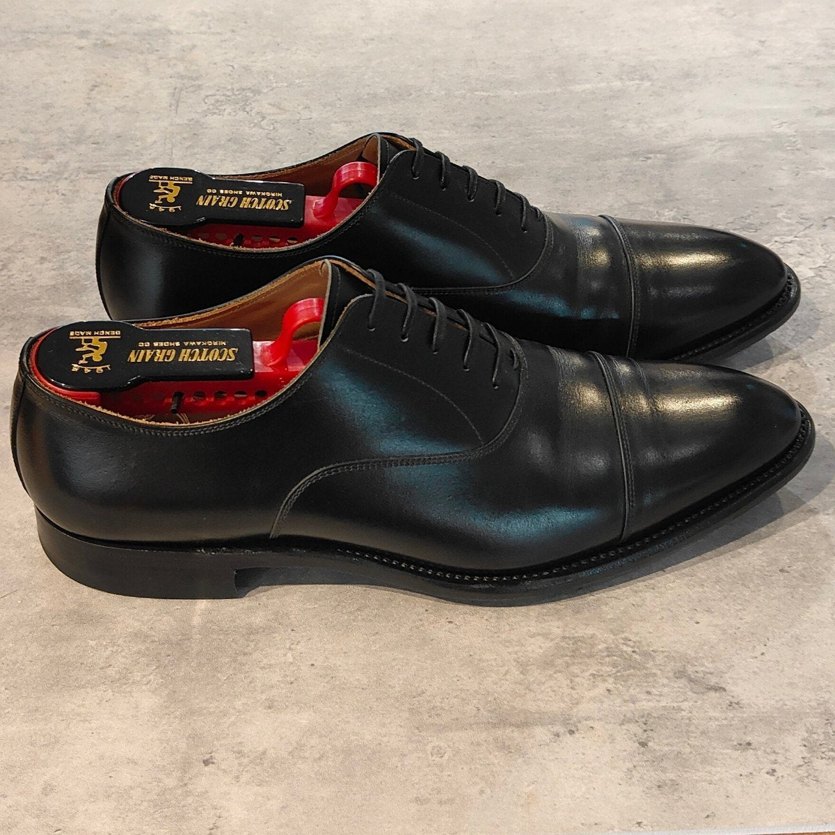使用数回【SCOTCH GRAIN】スコッチグレイン 946 インペリアルブラック ストレートチップ カーフ  サイズ26 参考定価￥74,800-