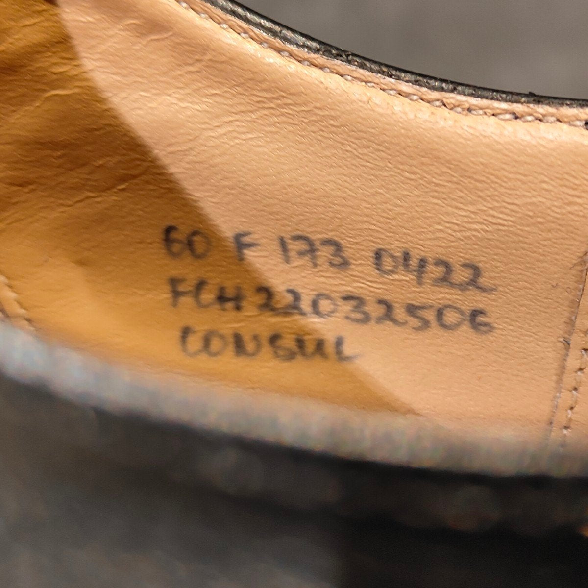 使用数回 【Church's】チャーチ コンサル ストレートチップ カーフ ブラック サイズ UK60F 173ラスト 参考定価￥181,500-