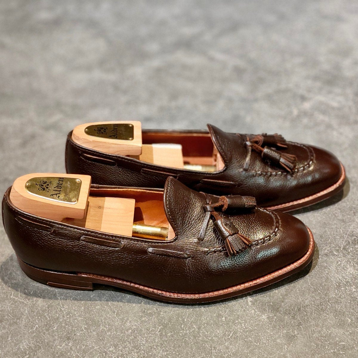 希少 極美品 【ALDEN】オールデン N1110  タッセルローファー コードバン レジーナグレインカーフ ダークブラウン サイズUS9D プラザラスト