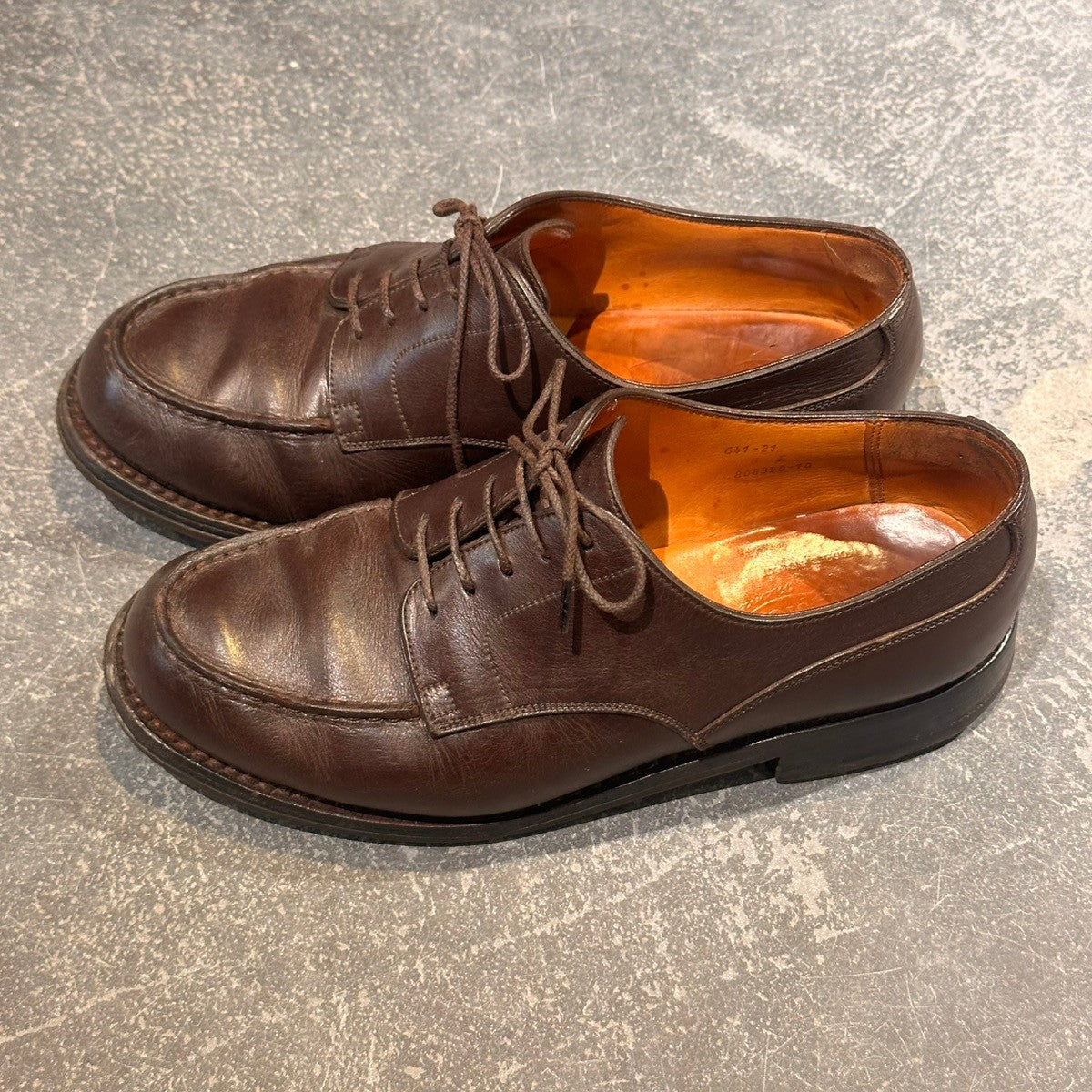 【J.M. WESTON】ジェイエムウエストン ゴルフ 641 Uチップ 旧旧ロゴ カーフ ブラウン サイズUK5E 31ラスト