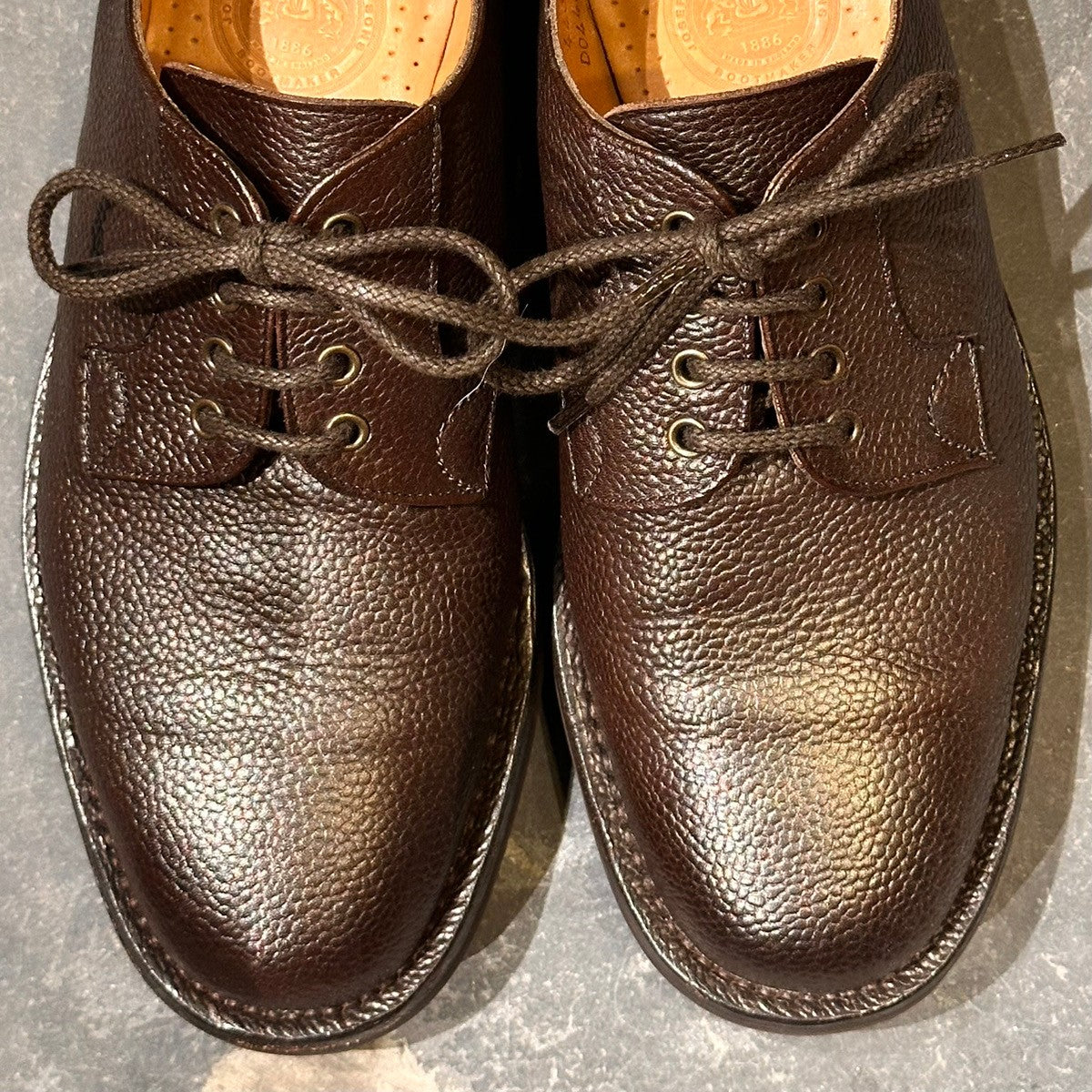 【JOSEPH CHEANEY】ジョセフチーニー マルバーンC プレーントゥ グレインレザー ダークブラウン サイズUK7