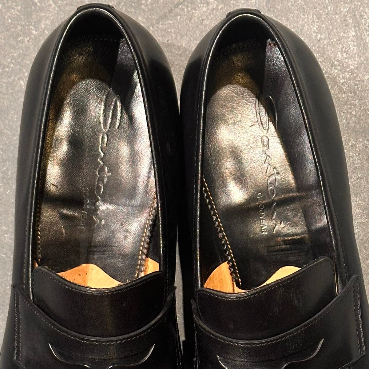 使用数回【santoni】サントーニ 13158 ローファー カーフ ブラック サイズUK6.5