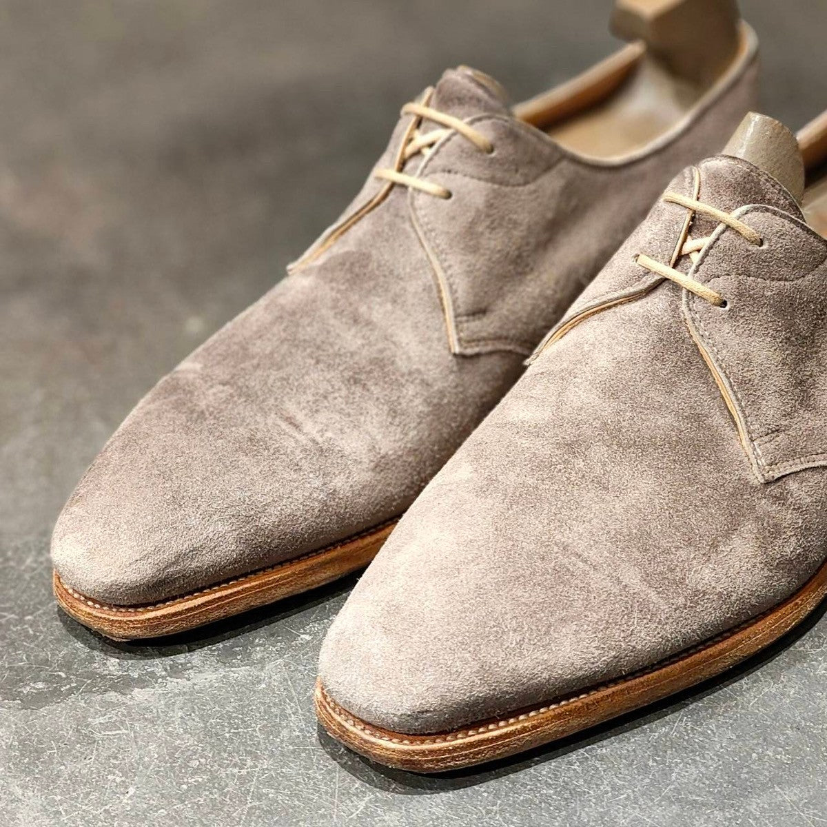 【ジョンロブ×ポールスミス】JOHN LOBB×Paul Smith  2アイレット ダービー スエード グレー サイズ 7E 8000ラスト