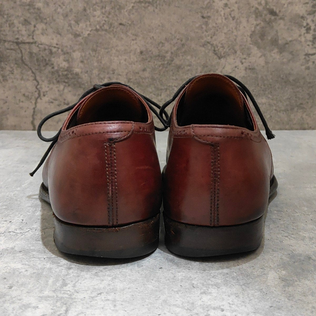 【CROCKETT&JONES】クロケット＆ジョーンズ シャドウェル プレーントゥ Ｖフロント カーフ バーガンディ サイズUK7.5D