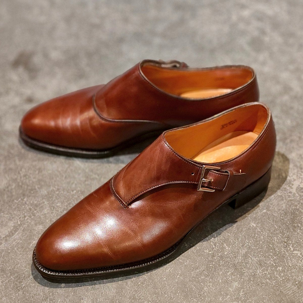 使用数回【JOHN LOBB】ジョンロブ ジャーミン2 プレステージライン シングルモンク カーフ ブラウン サイズUK5.5E 7000ラスト