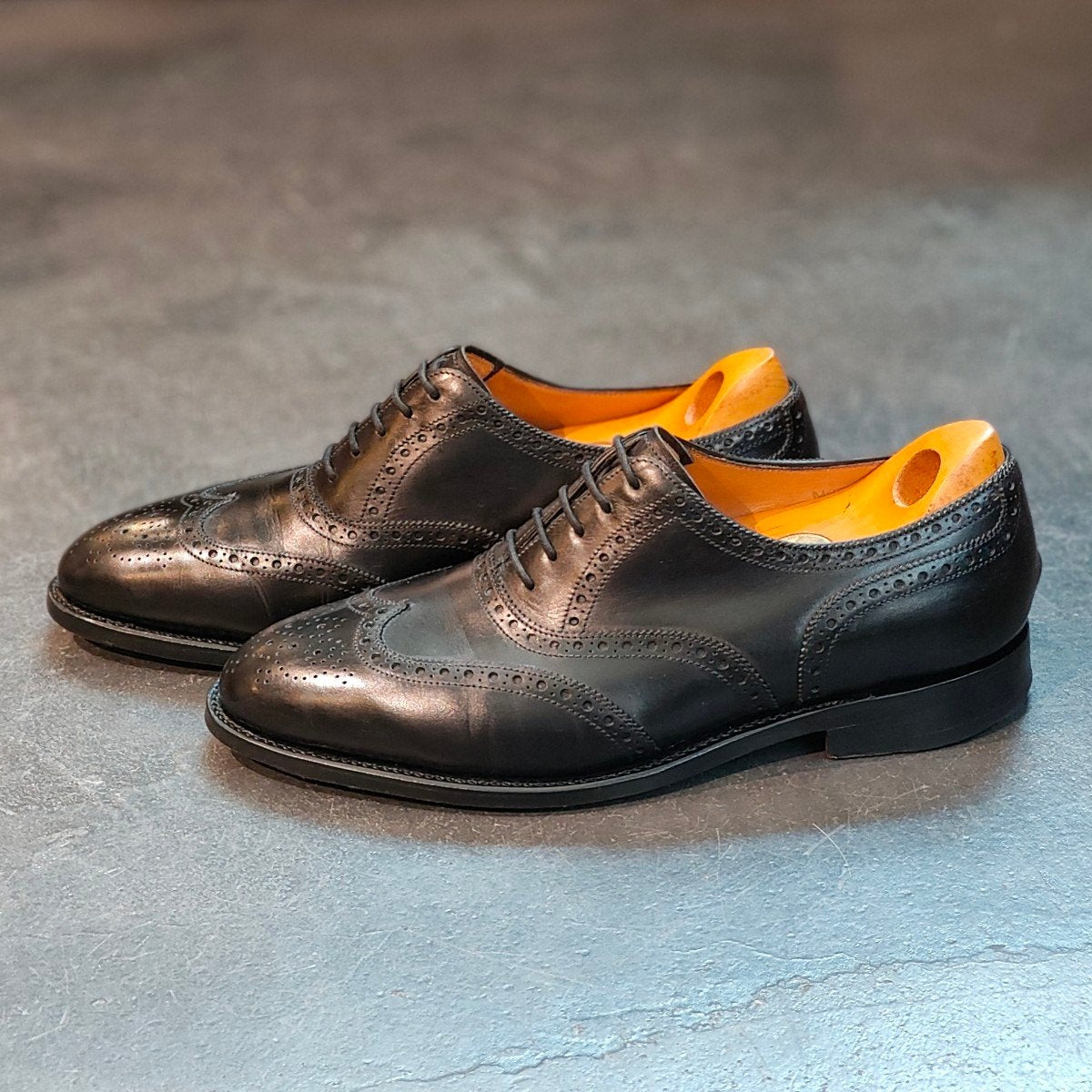 希少 【JOHN LOBB】ジョンロブ マーシャル 内羽根 フルブローグ カーフ ブラック サイズ 5.5E 8695ラスト