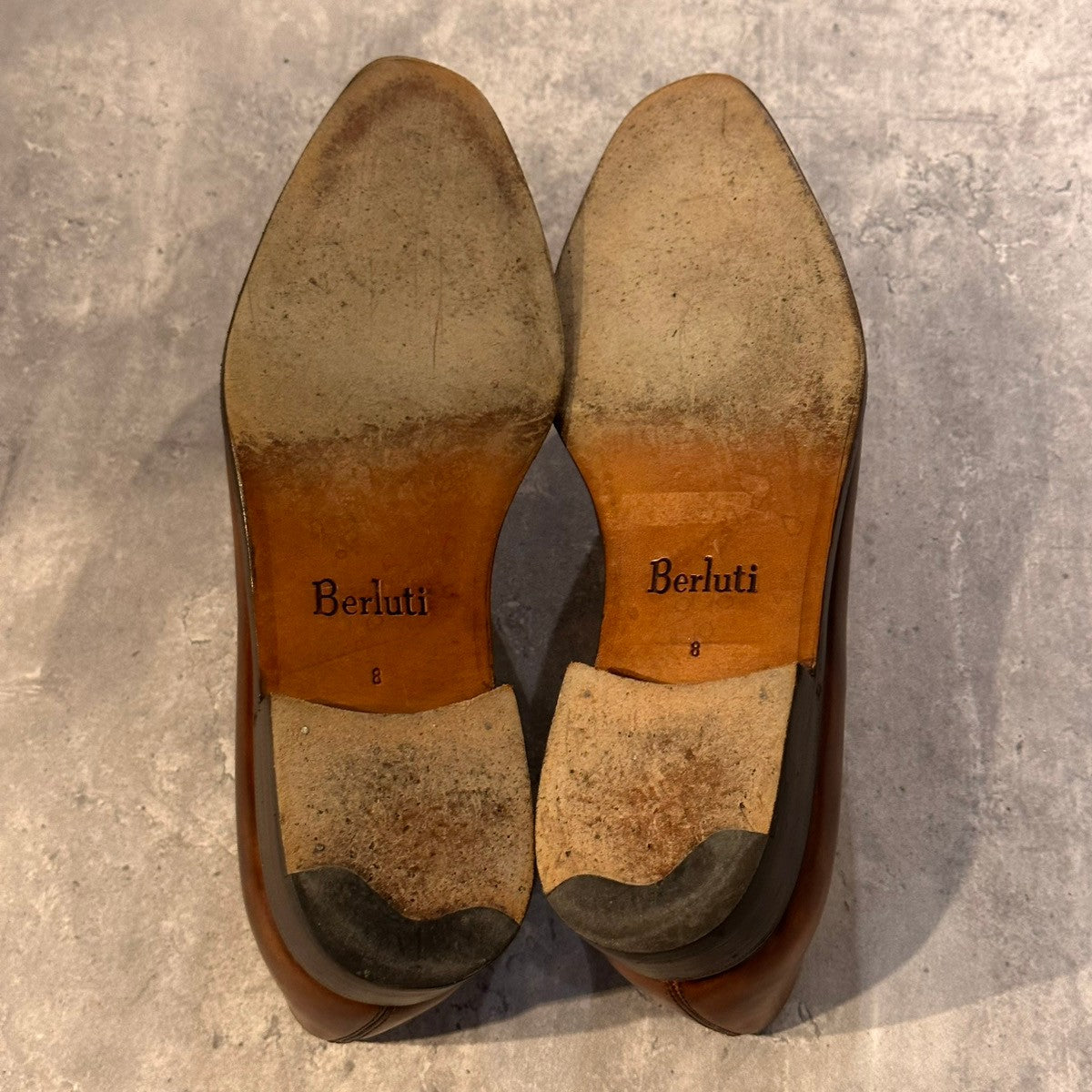 【BERLUTI】ベルルッティ 1402 アレッサンドロ ホールカット パティーヌ カーフ ブラウン サイズUK8