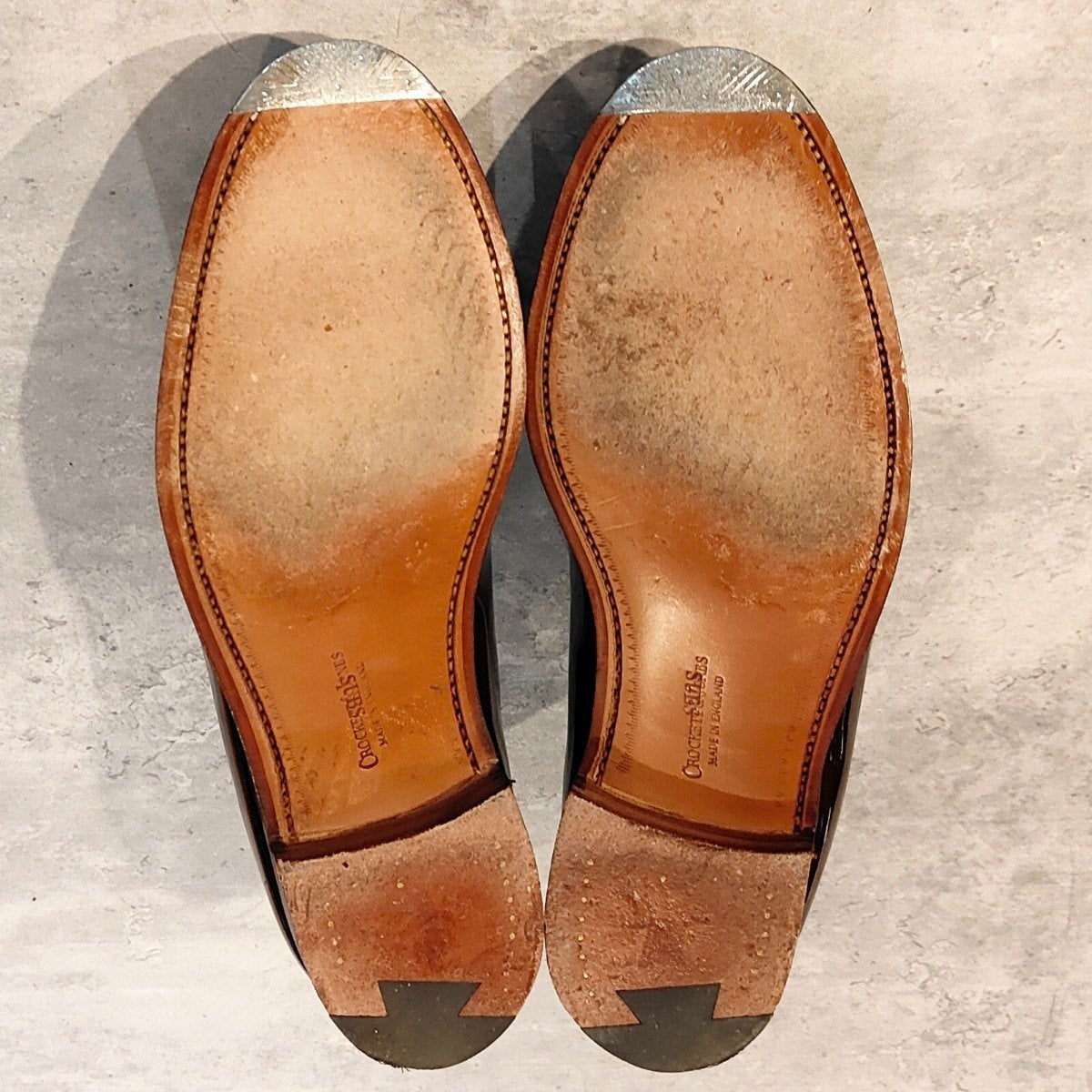 使用数回極美品【CROCKETT&JONES】クロケット＆ジョーンズ ボストン2 SUBS コインローファー パテントレザー バーガンディ サイズUK8E 376ラスト