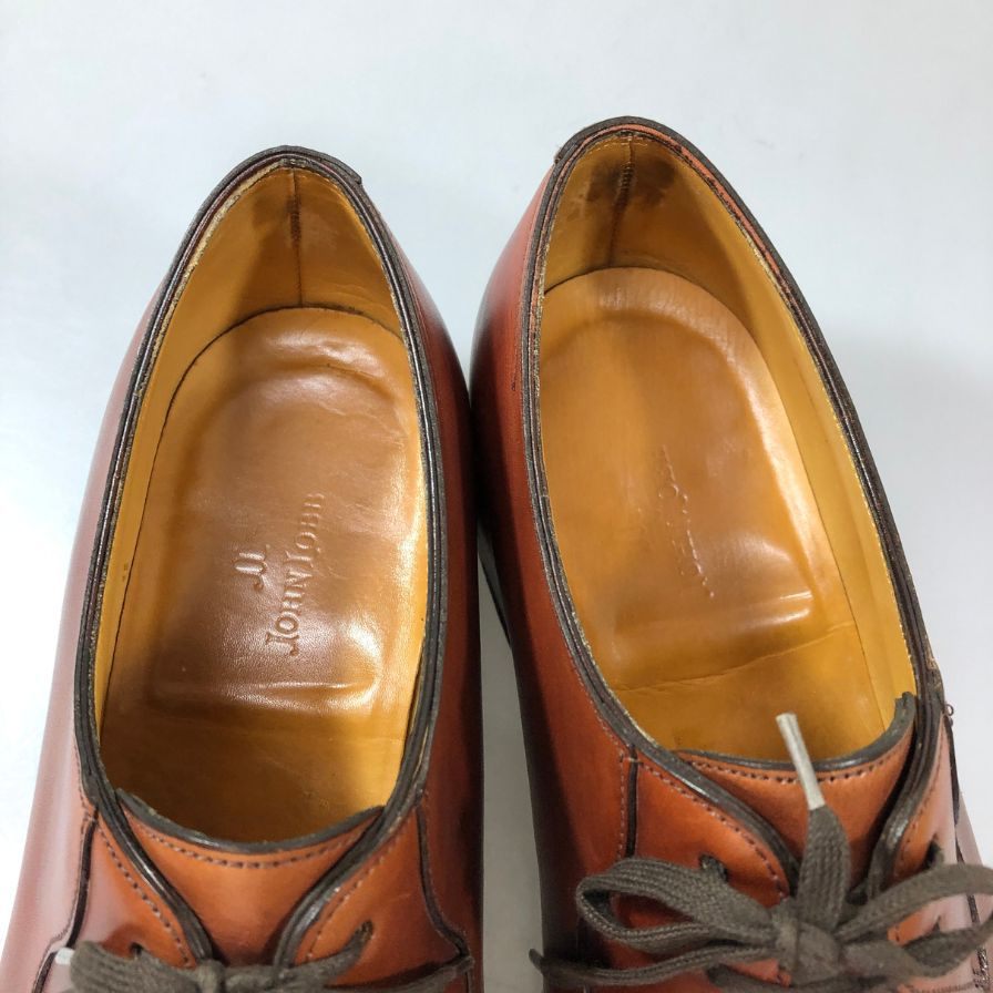 【JOHN LOBB】ジョンロブ 2002イヤーモデル Vフロント スキンステッチ カーフ ブラウン サイズUK7E メンズ