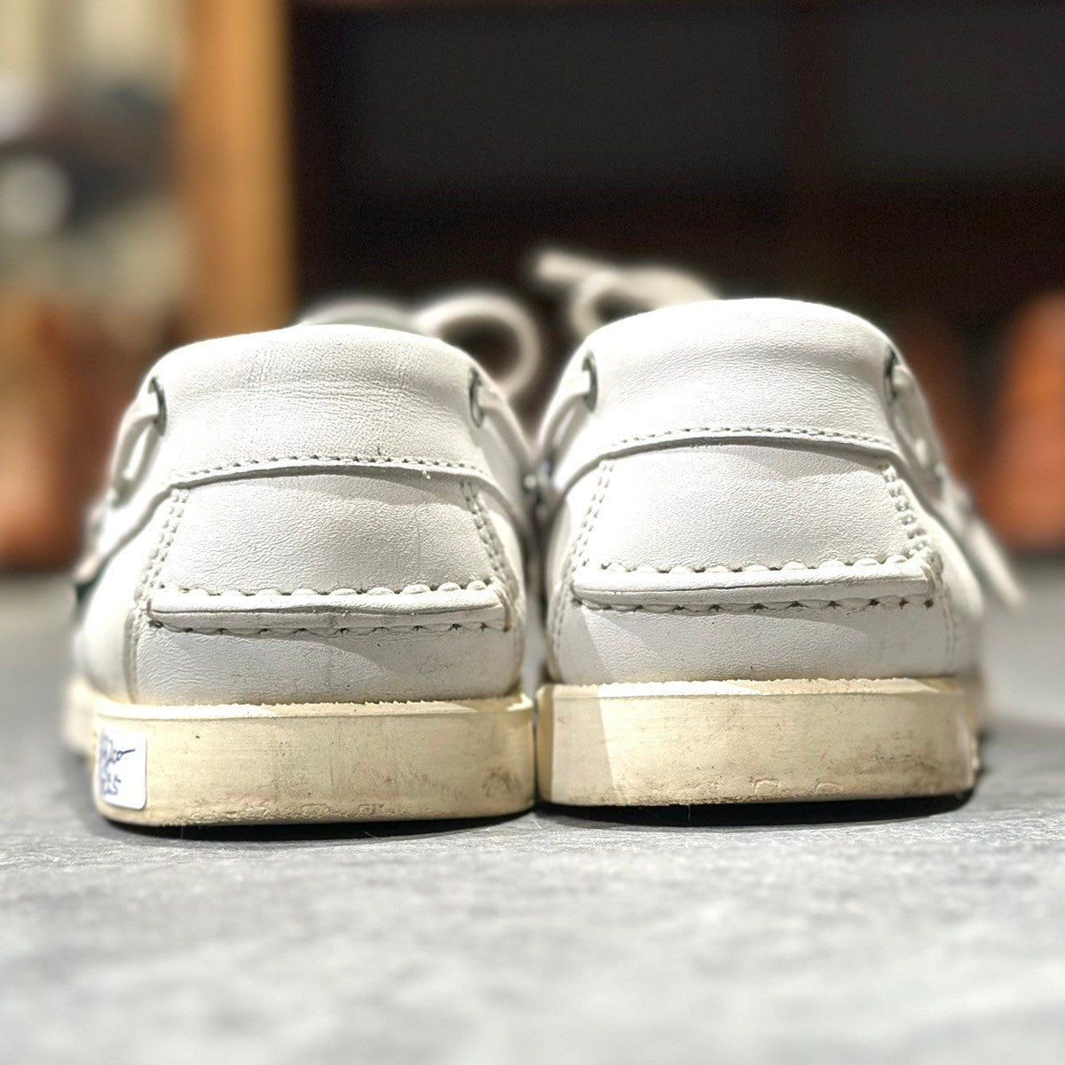 美品【PARABOOT】パラブーツ バース デッキシューズ カーフ ホワイト サイズ5.5