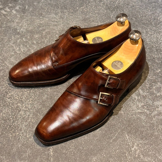 【JOHN LOBB】ジョンロブ チャペル ダブルモンク ミュージアムカーフ ダークブラウン サイズUK7D 8000ラスト
