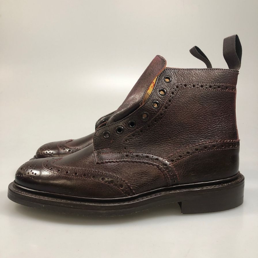 【オンライン限定】【Tricker’ｓ】トリッカーズ ストウ カントリーブーツ グレインレザー ウイングチップ 948315 5634/54 ボルドー 7ハーフ