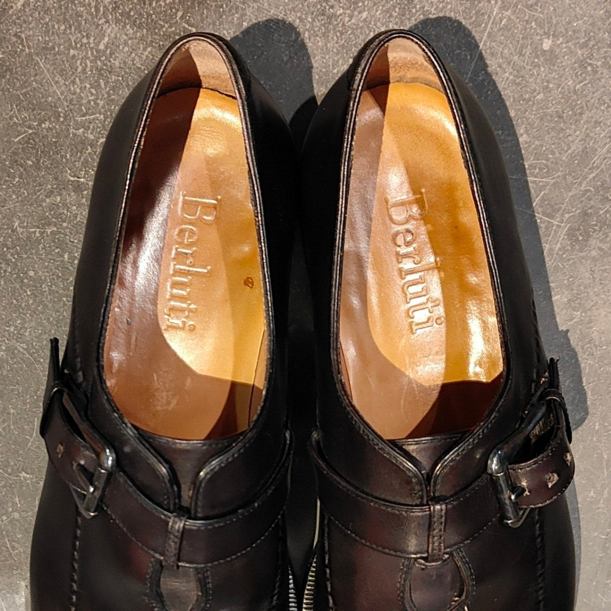 【Berluti】ベルルッティ  シングルモンク パティーヌ カーフ パープル サイズUK7