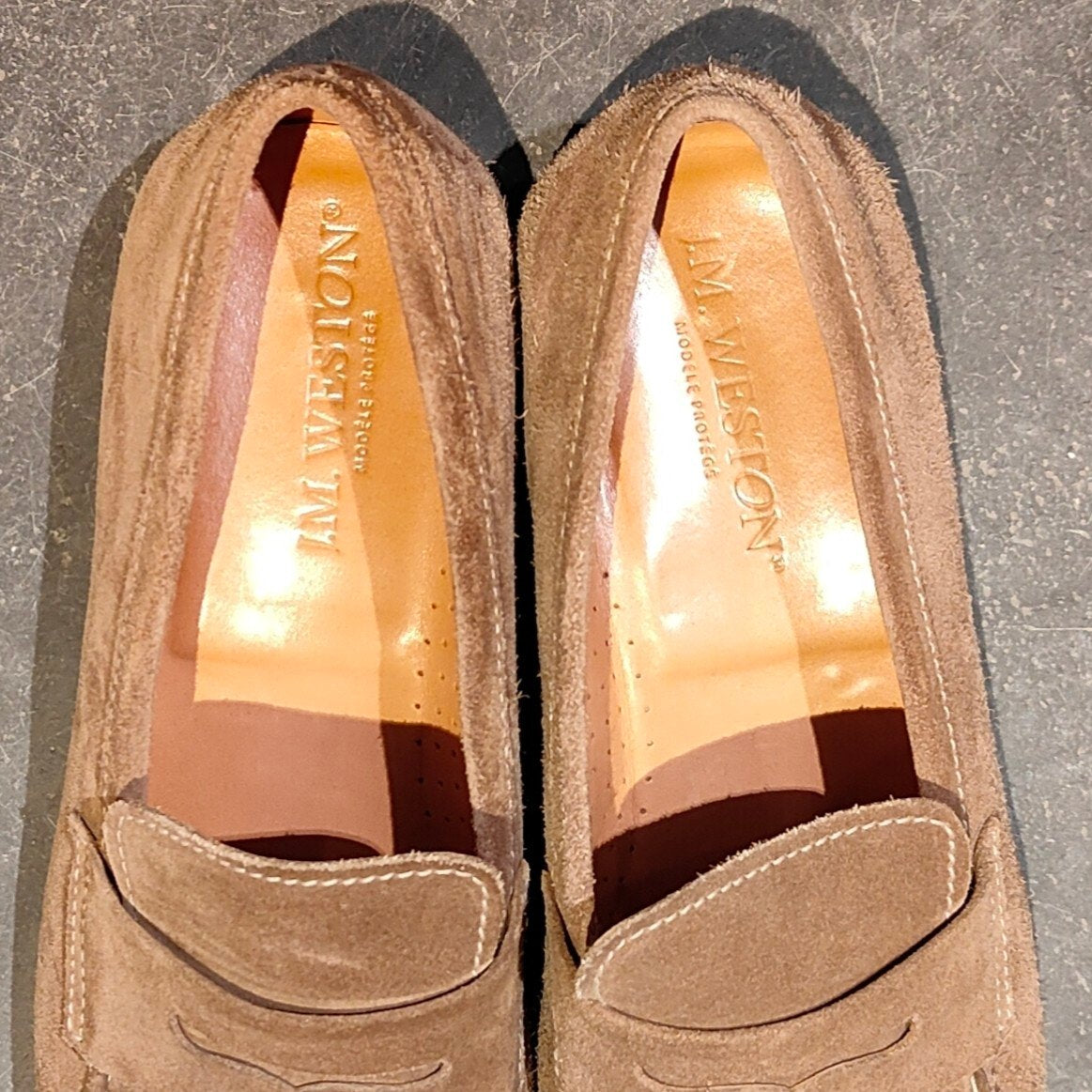 使用数回【J.M.WESTON】ジェイエムウエストン 625 ローファー スエード ベージュ サイズUK7.5D