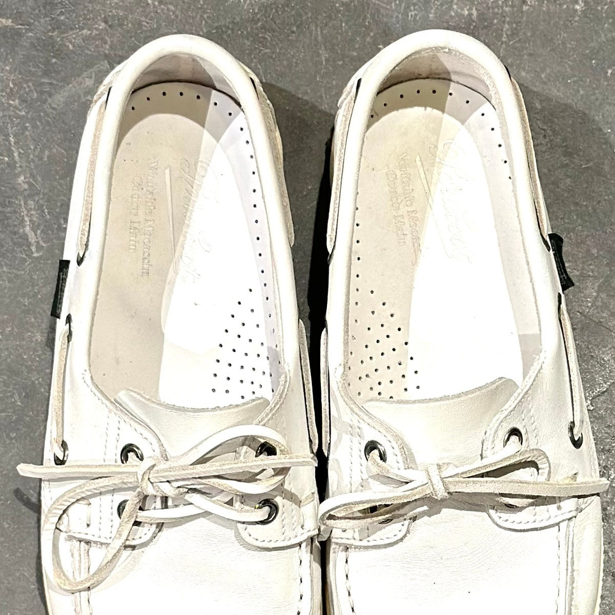 美品【PARABOOT】パラブーツ バース デッキシューズ カーフ ホワイト サイズ5.5