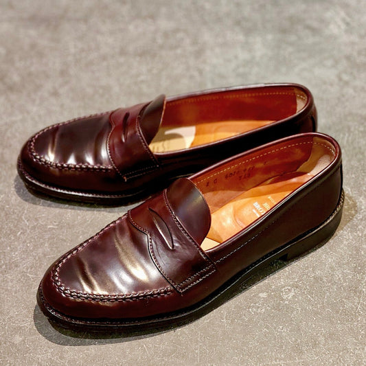 希少 極美品【ALDEN】オールデン×ブルックスブラザーズ 763 ペニーローファー アンラインド コードバン ダークバーガンディ サイズ US8C バンラスト
