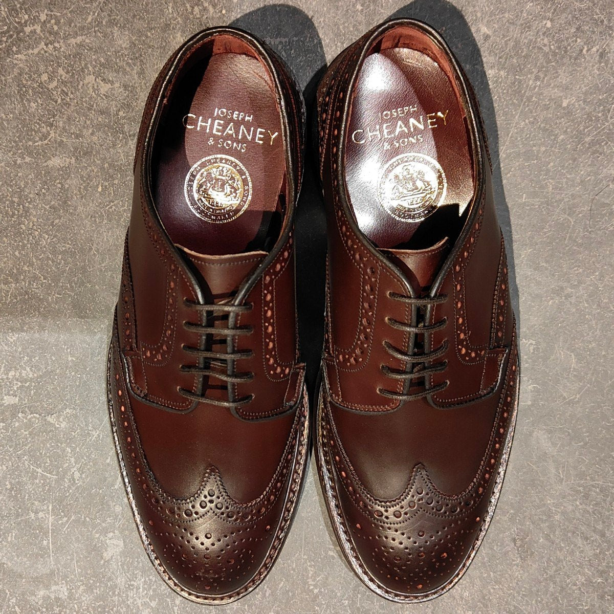 希少 新品未使用【JOSEPH CHEANEY】ジョセフチーニー HEYFORDⅡウイングチップ コードバン バーガンディ サイズUK7.5