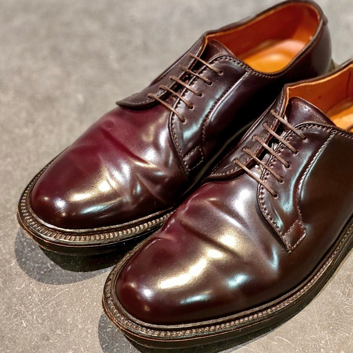 【Lalul】Alden プレーントゥ　バーガンディ　サイズ7.5 オールデン 990 プレーントゥ コードバン バーガンディ サイズ7D