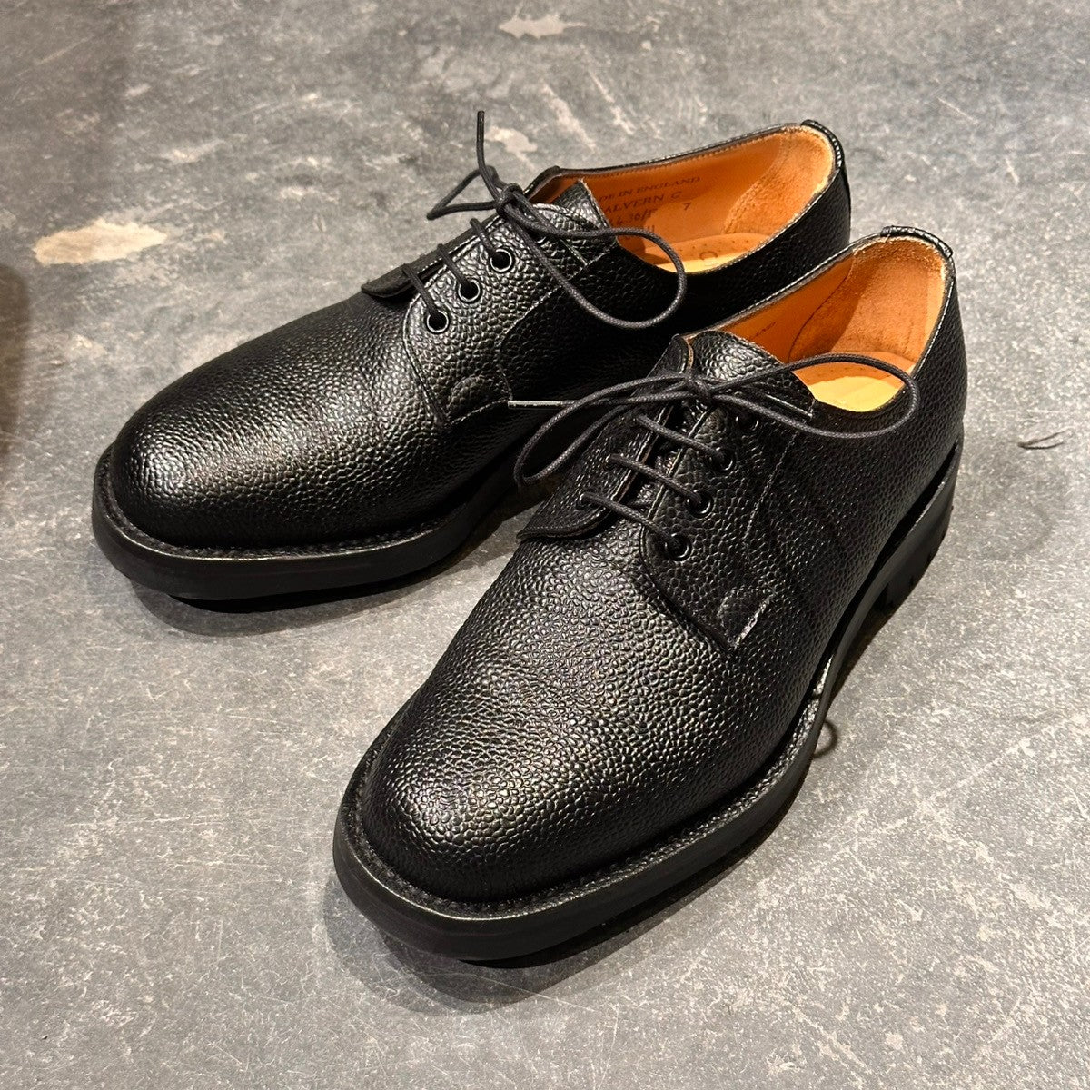 極美品【JOSEPH CHEANEY】ジョセフチーニー 4436 マルバーンC グレインレザー ブラック サイズUK7