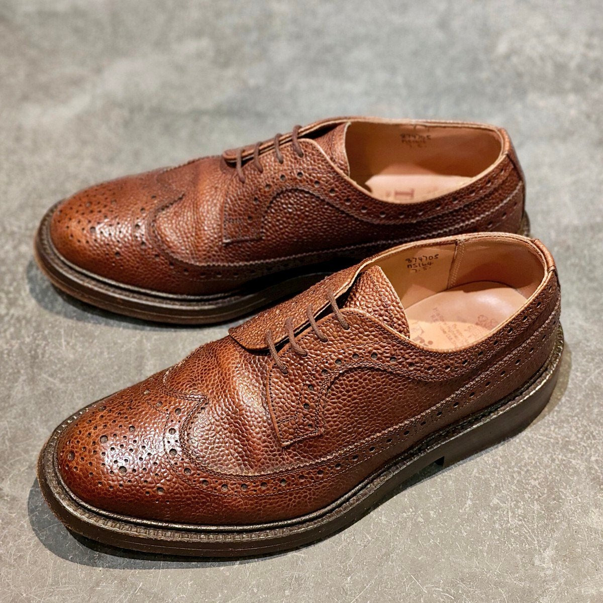 美品【Tricker’s】トリッカーズ M5164 ロングウイングチップ ブラウン サイズUK7