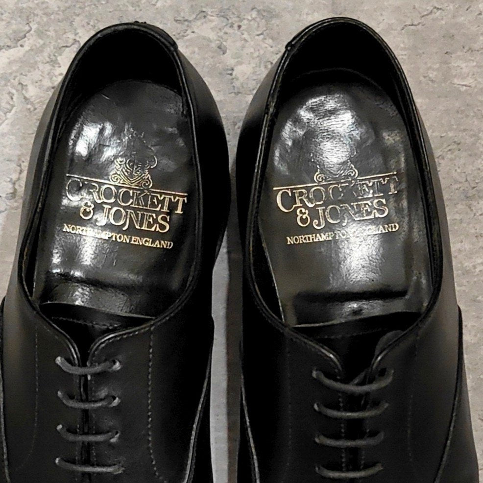 【CROCKETT&JONES】クロケット&ジョーンズ ケント ストレートチップ カーフ ブラック サイズUK6E