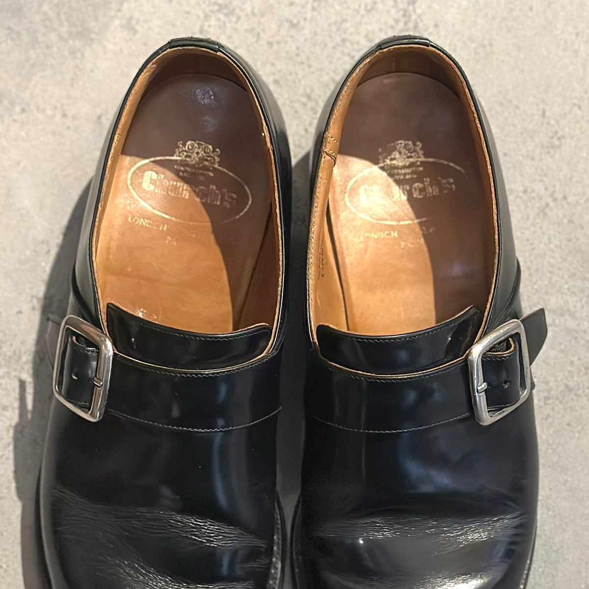 希少【Church's】チャーチ ドナウ DANUBE  シングルモンク 復刻3都市 ポリッシュドバインダーカーフ ブラック サイズ70F 73ラスト