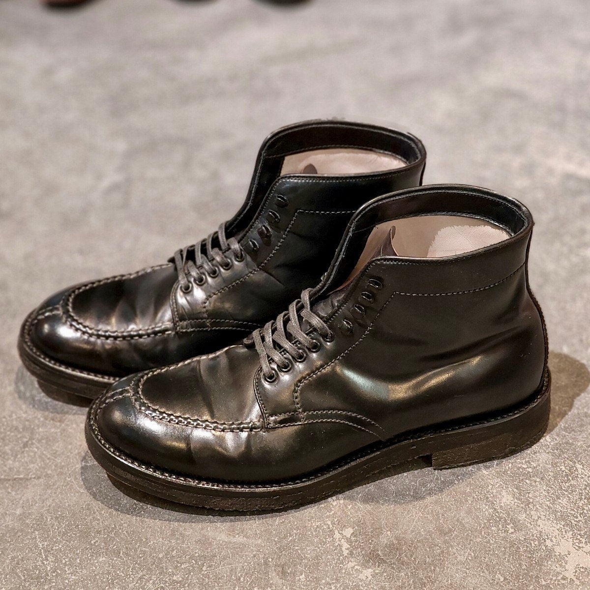 使用数回【ALDEN】オールデン 4545H R品  NST タンカーブーツ コードバン ブラック サイズUS8D ミリタリーラスト参考定価￥236,500-