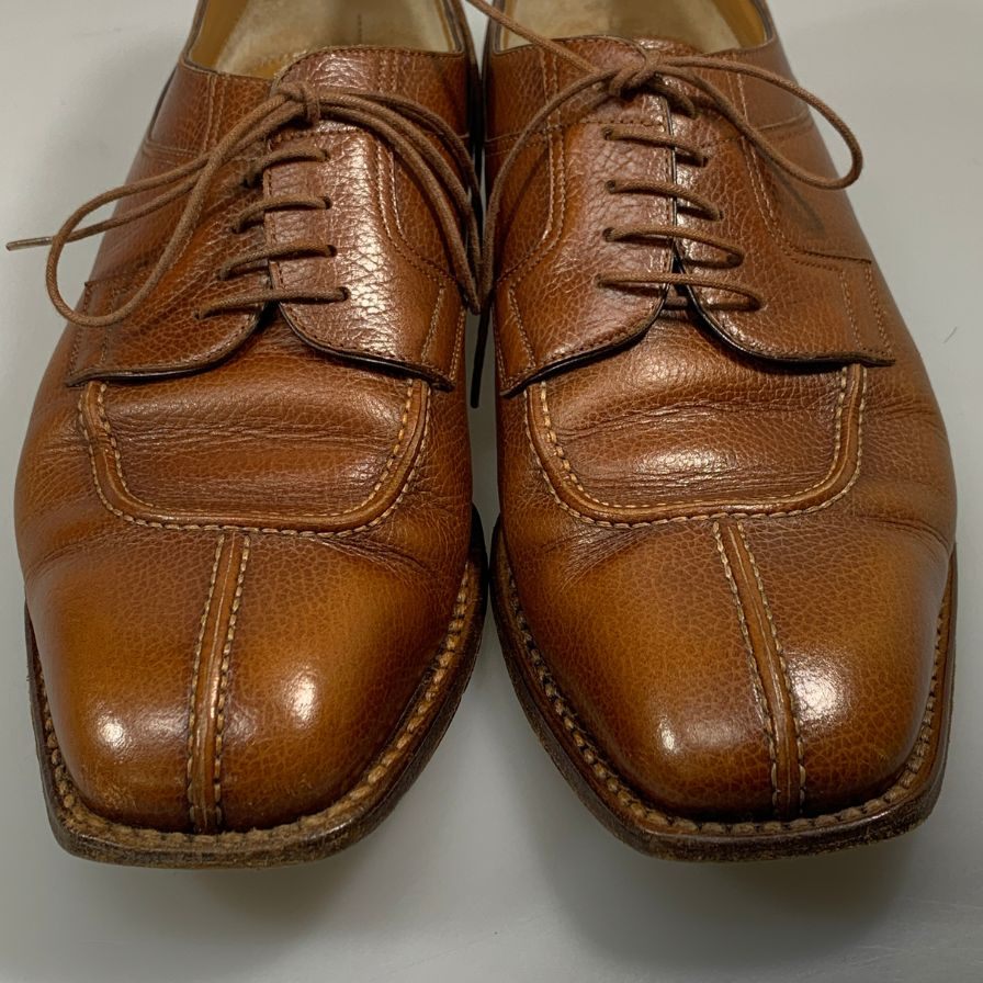 【Santoni】サントーニ レザーシューズ 931 Yチップ シボレザー ブラウン メンズ サイズUK8