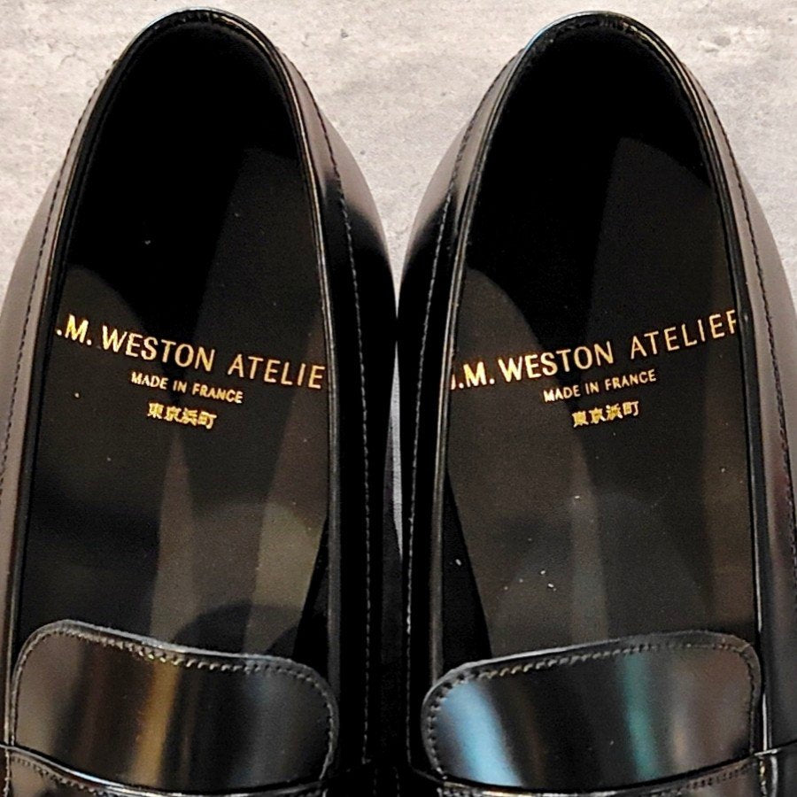 希少 未使用【J.M.WESTON】ジェイエムウエストン 180 シグニチャーローファー 日本橋浜町アトリエ限定 ベビーカーフ ブラックサイズ UK6E 41ラスト