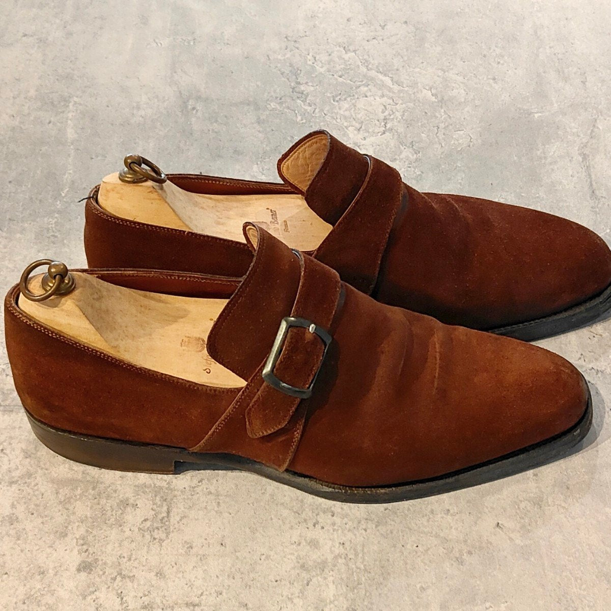【Stefano Bemer】ステファノベーメル  シングルモンク スエード ブラウン サイズUK7