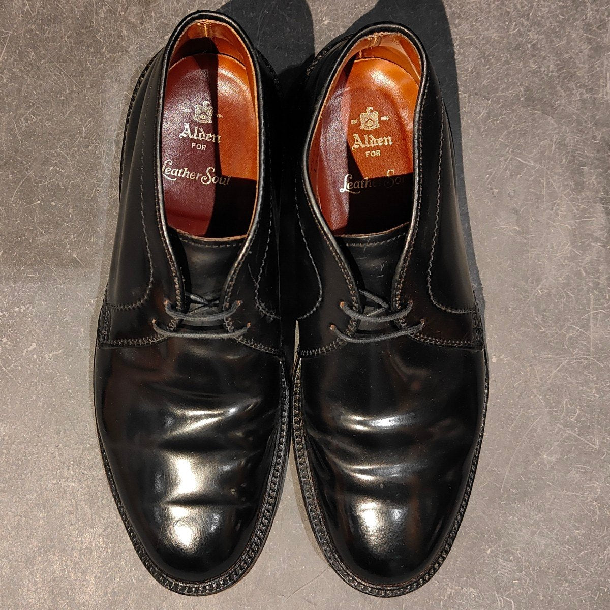 極美品 【ALDEN】オールデン レザーソウル別注 1340 チャッカブーツ コードバン ブラック サイズ US7.5E バリーラスト 参考定価￥225,500-