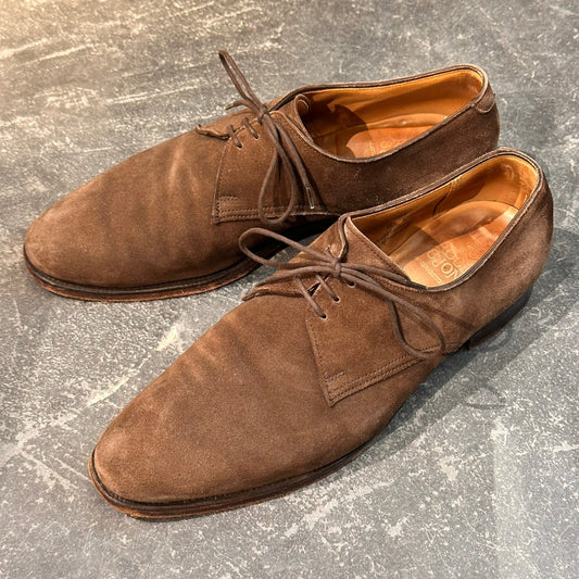 【CROCKETT&JONES】クロケット&ジョーンズ ウィンボーン プレーントゥ ビジネスシューズ スエード ブラウン サイズUK6E