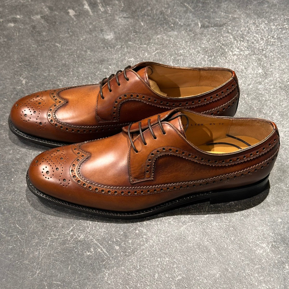 未使用品【Salvatore Ferragamo】サルヴァトーレ フェラガモ 4328 ウイングチップ カーフ ブラウン サイズUK8.5E