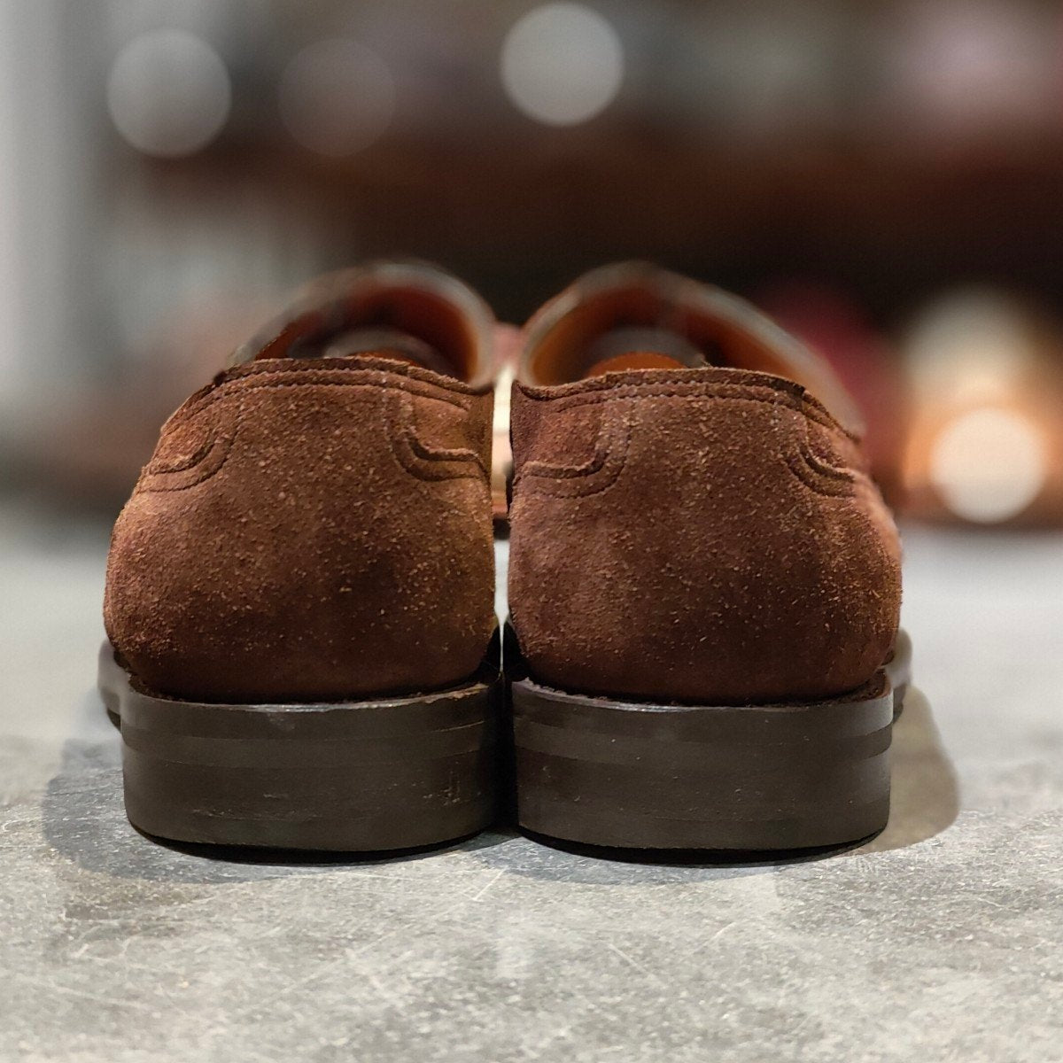 希少 使用数回【JOHN LOBB】ジョンロブ ハーリン Uチップ スエード ブラウン サイズUK7E 8695ラスト