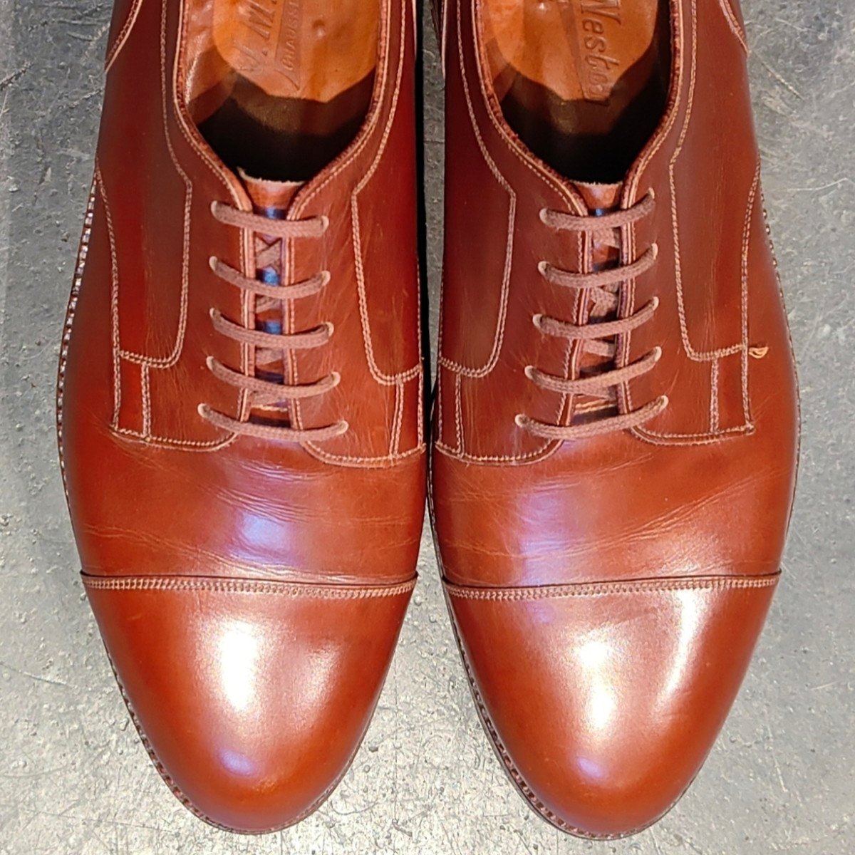 超希少 極美品 【J.M.WESTON】ジェイエムウエストン 60年代？ ストレートチップ ダービー カーフ ブラウン サイズ UK6C