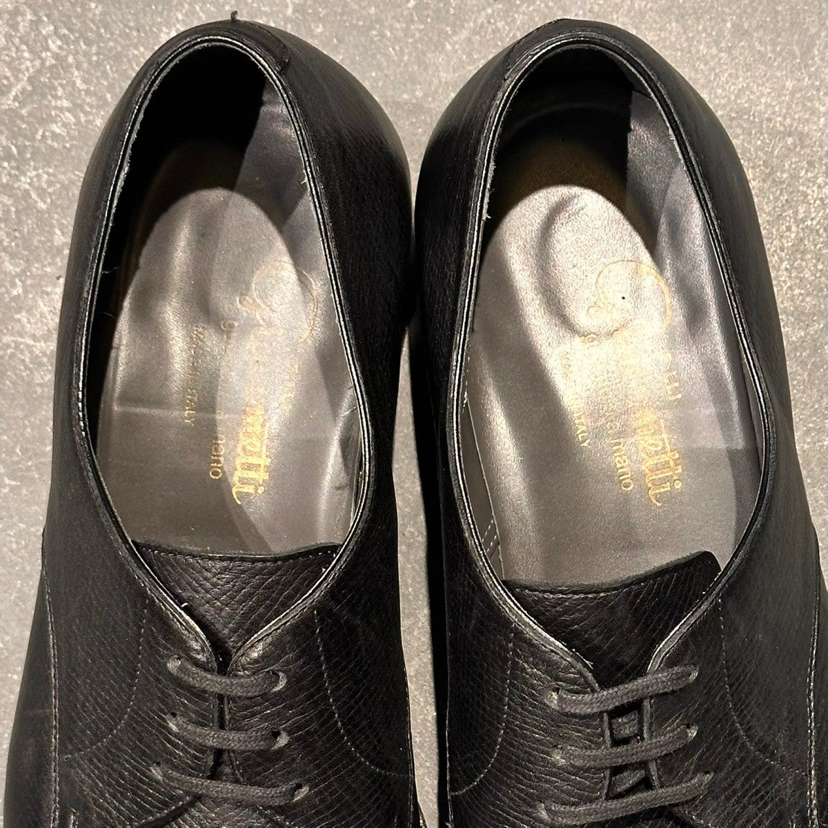 【F.LLIi Giacometti】フラテッリ ジャコメッティ FG600 プレーントゥダービー ユタカーフ ブラック サイズ39