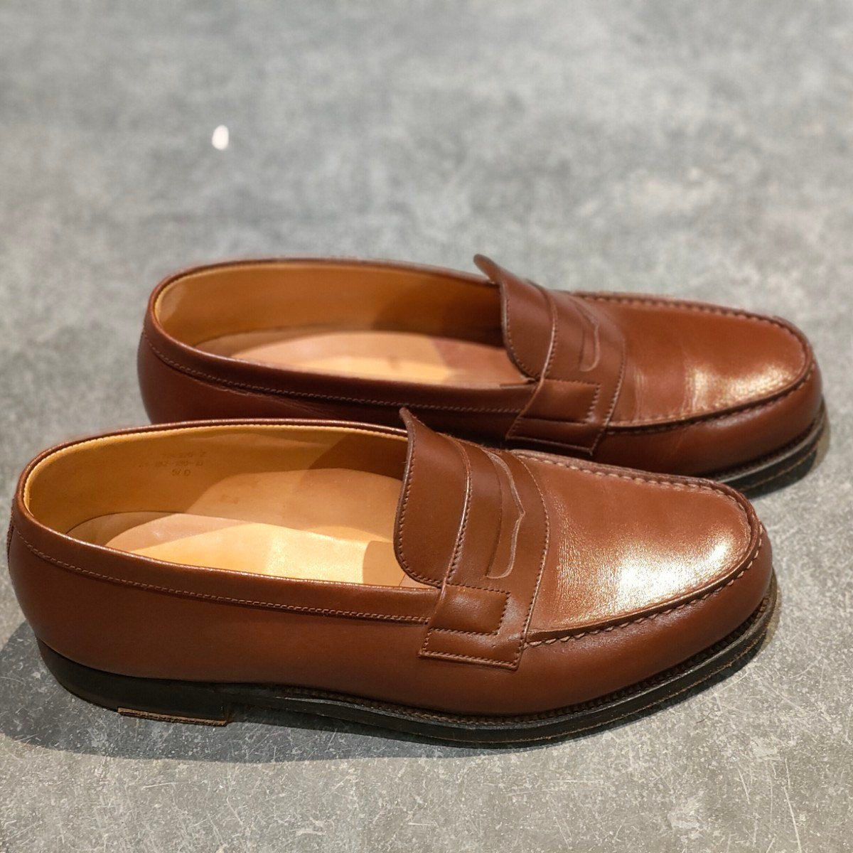 美品【J.M.WESTON】ジェイエムウエストン 180 シグニチャーローファー ボックスカーフ タンブラウン サイズUK5.5D 41ラスト