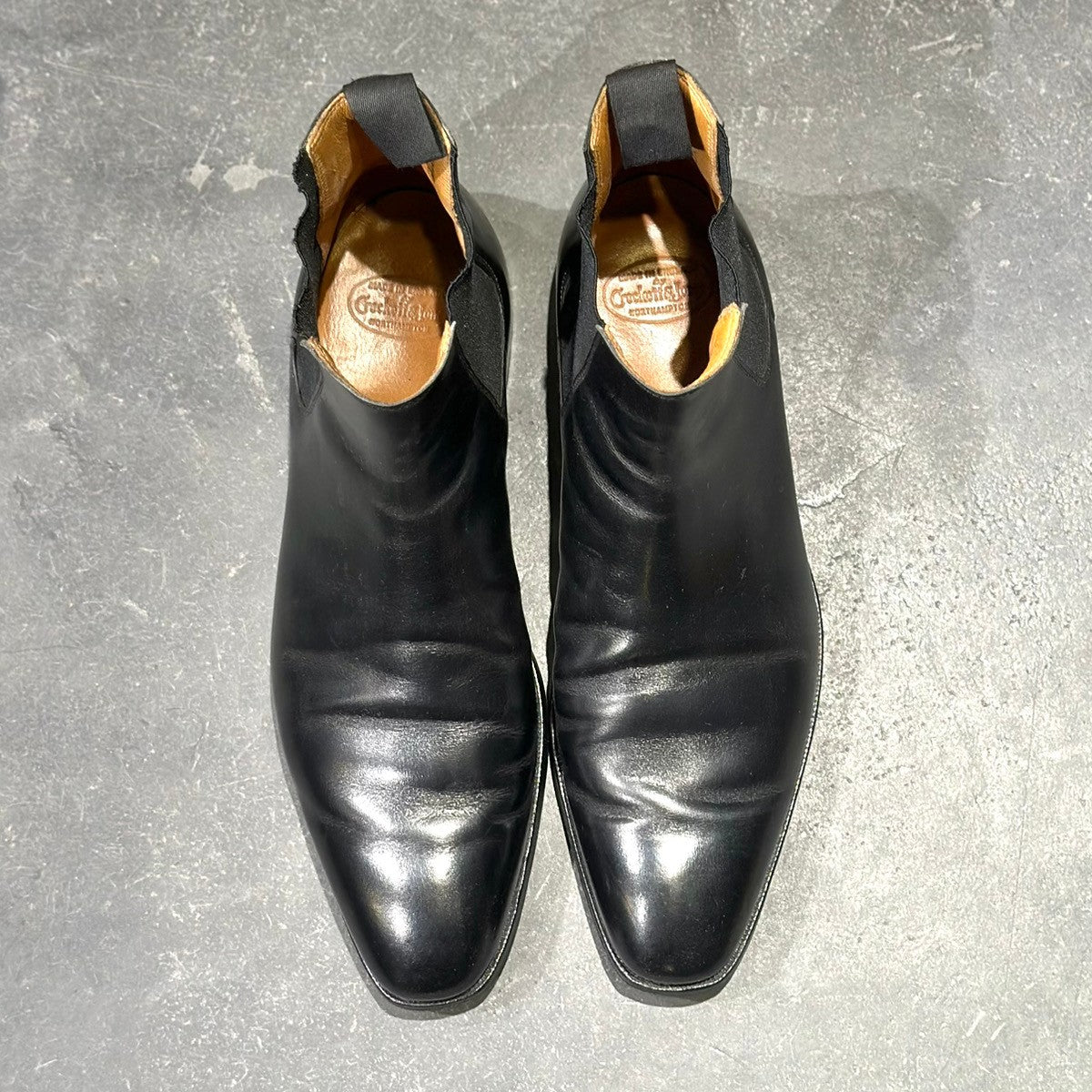 美品【CROCKETT&JONES】クロケット&ジョーンズ COWDRAY カウドレイ サイドゴアブーツ カーフ ブラック サイズUk8.5D 337ラスト