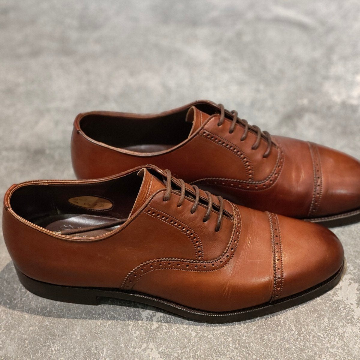 【GRENSON】グレンソン 33108 マスターピース パンチドキャップトゥ カーフ ブラウン サイズUK6.5D 91ラスト