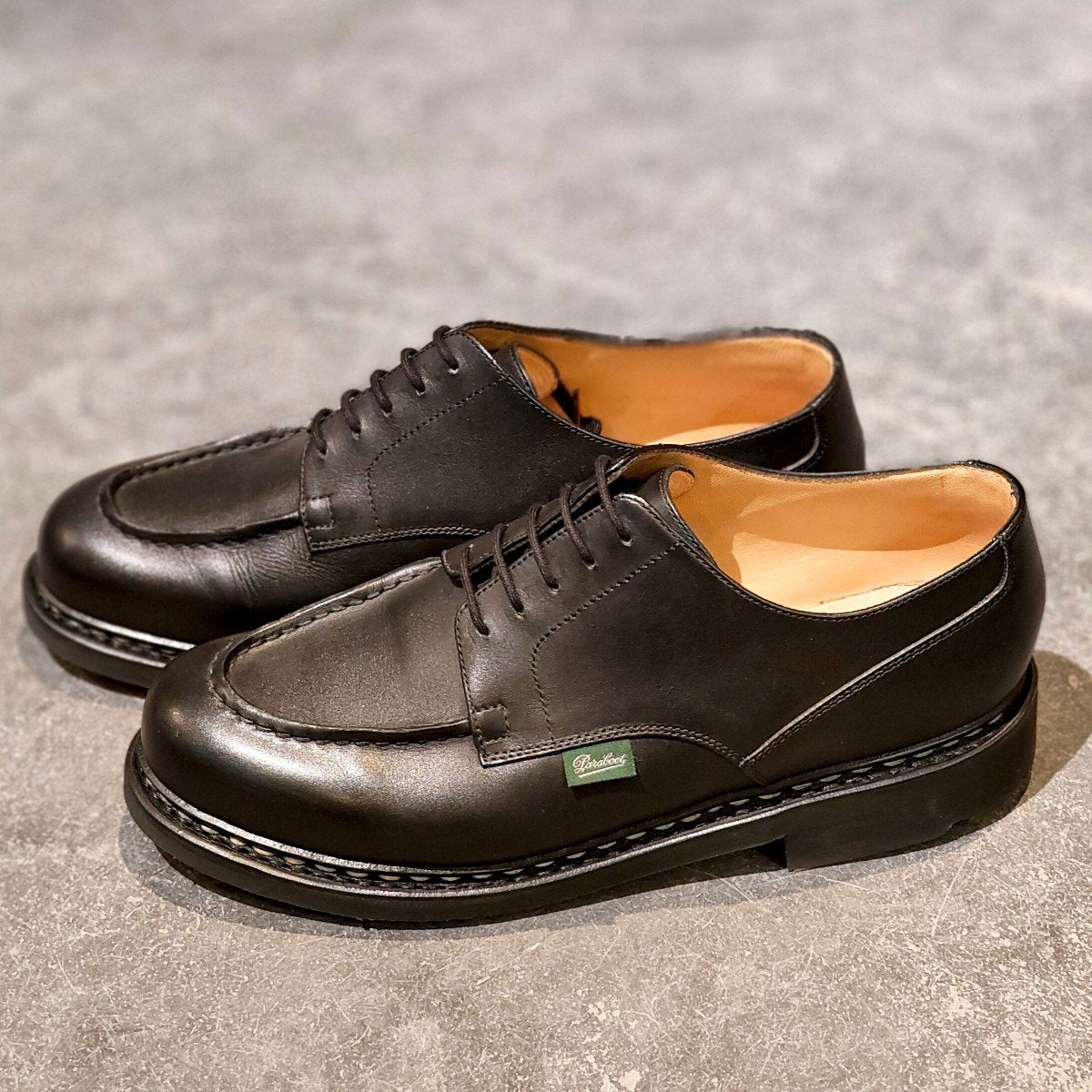 試着程度【Paraboot】パラブーツ シャンボード Uチップ リスレザー ブラック サイズ UK8.5 参考定価￥96,800-