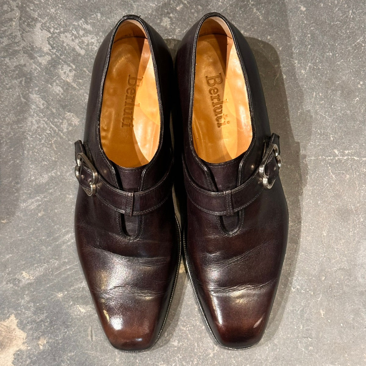 【BERLUTI】ベルルッティ 0795 シングルモンク カーフ ダークブラウン ブラックパティーヌ サイズUK6