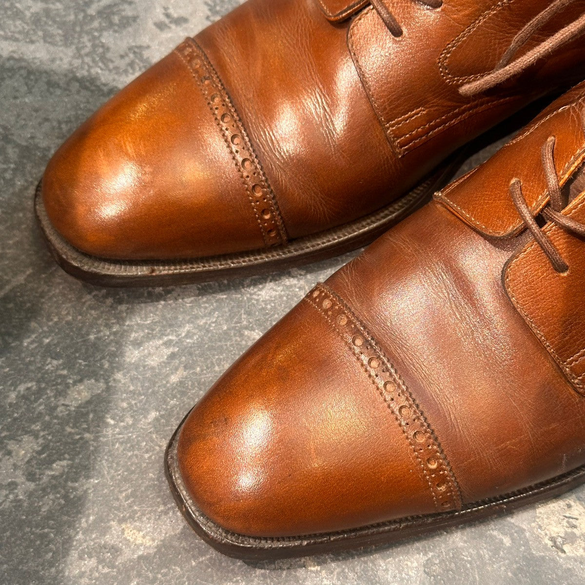 【CROCKETT&JONES】クロケット&ジョーンズ 9899 キャップトゥ ブーツ カーフ ブラウン サイズUK7D