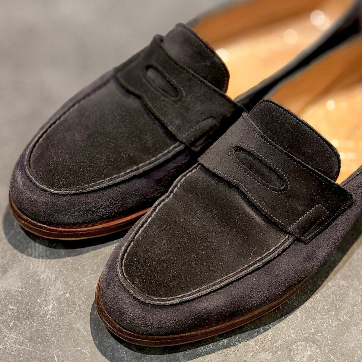 JOHN LOBB】ジョンロブ ロペス ローファー スエード ネイビーブラック