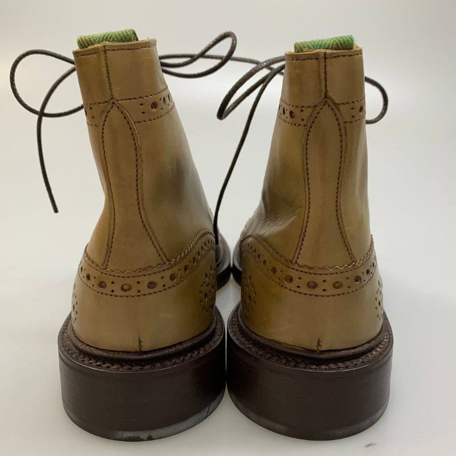 【Tricker`s】トリッカーズ レースアップブーツ モールトン メダリオン ベージュ メンズ サイズ6.5 MALTON