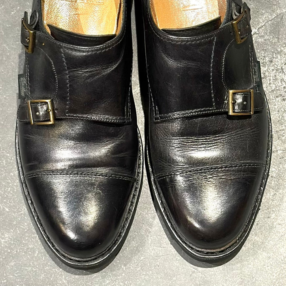 PARABOOT】パラブーツ ウィリアム ダブルモンク カーフ ブラック