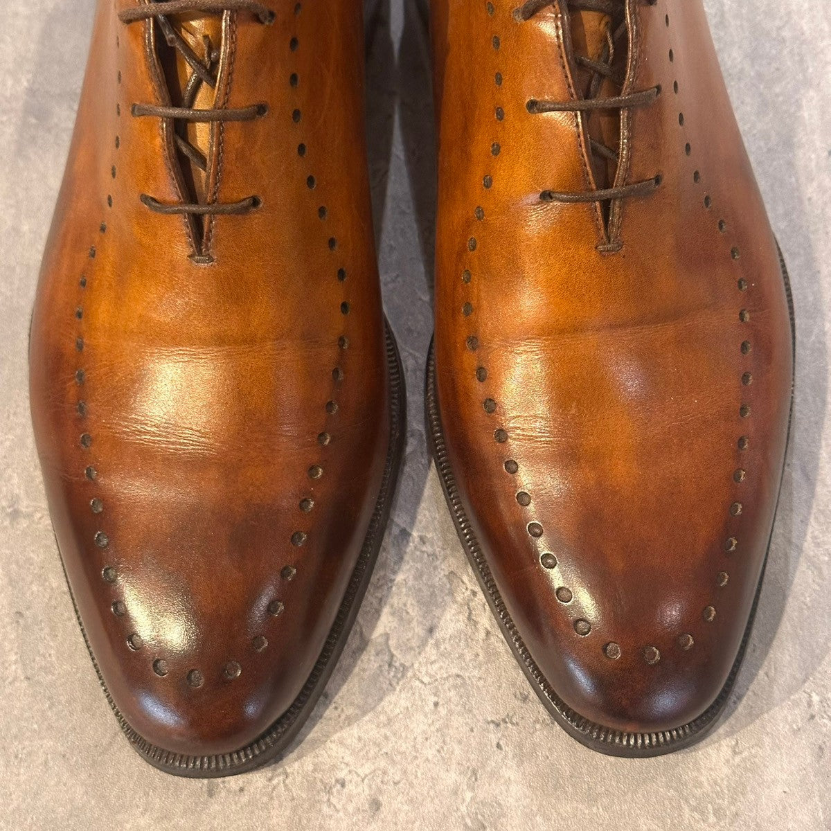 【BERLUTI】ベルルッティ 1402 アレッサンドロ ホールカット パティーヌ カーフ ブラウン サイズUK8