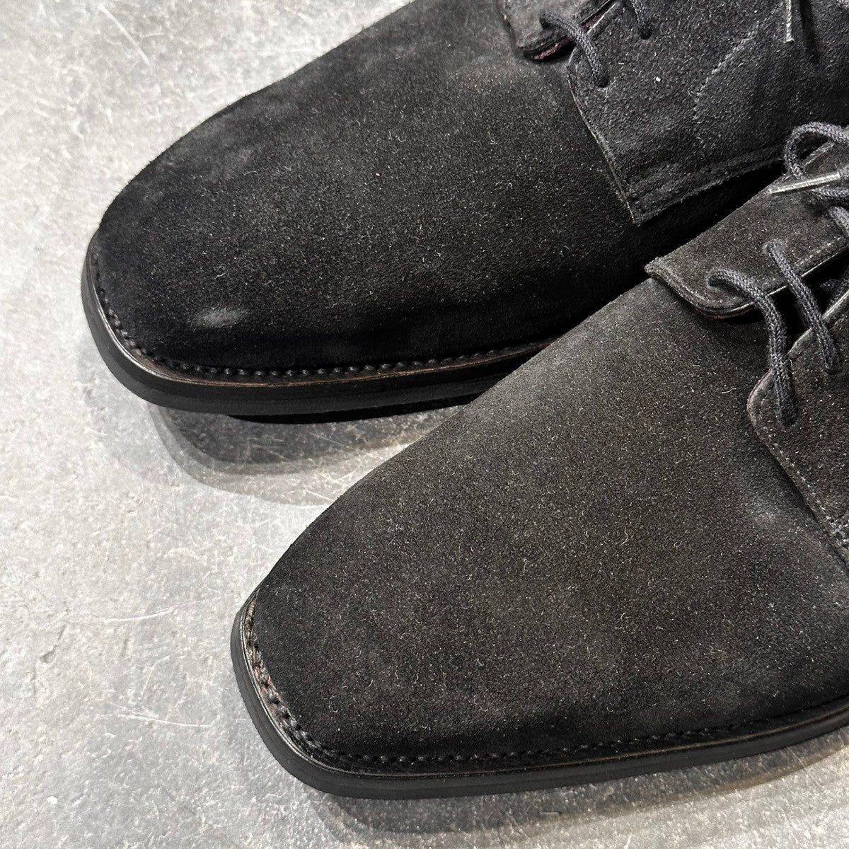 未使用品【CROCKETT&JONES】クロケット＆ジョーンズ SUTTON プレーントゥ スエード ブラック サイズUK7.5E 348ラスト