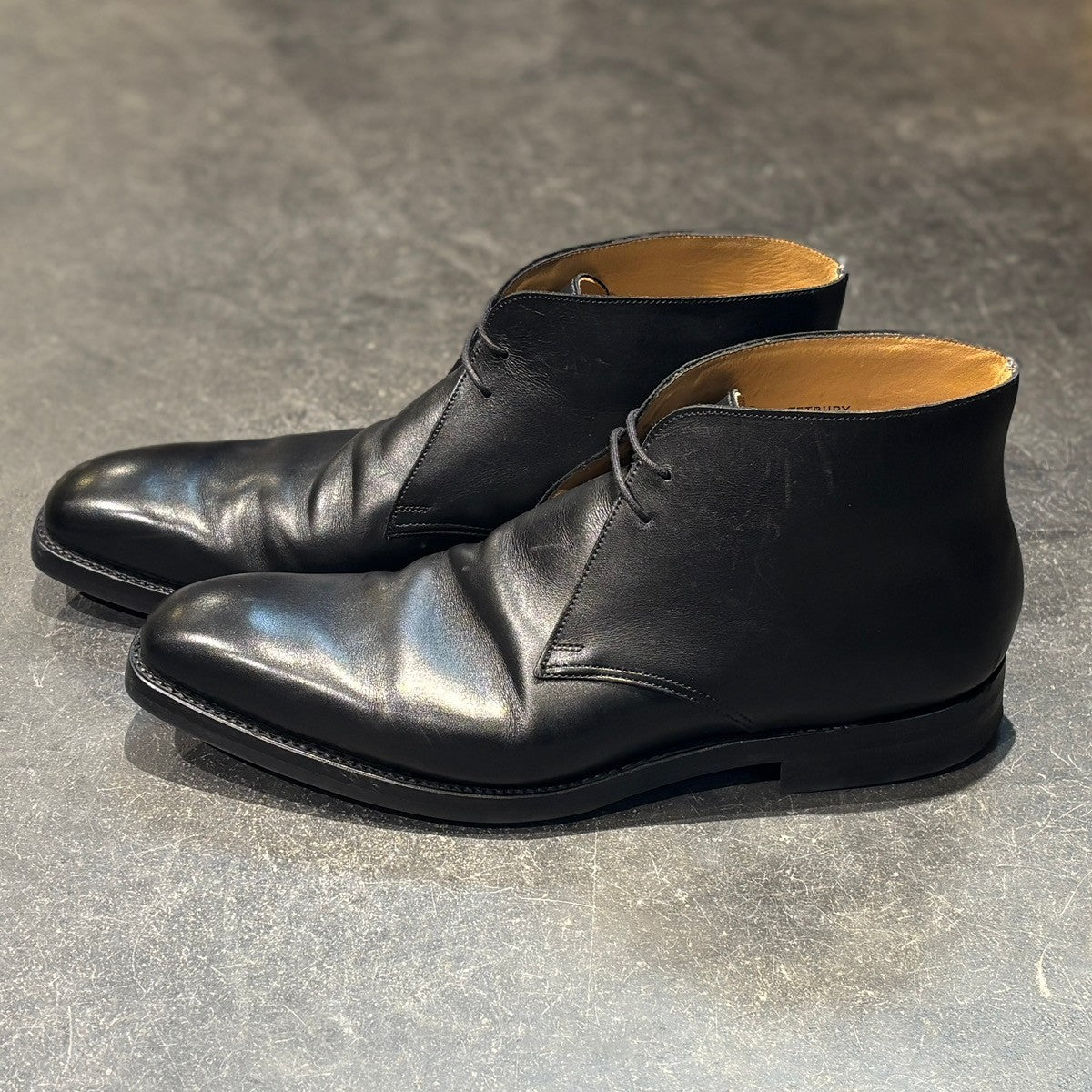 【CROCKETT&JONES】クロケット&ジョーンズ チャッカブーツ テットベリー カーフ ブラック サイズ UK9E