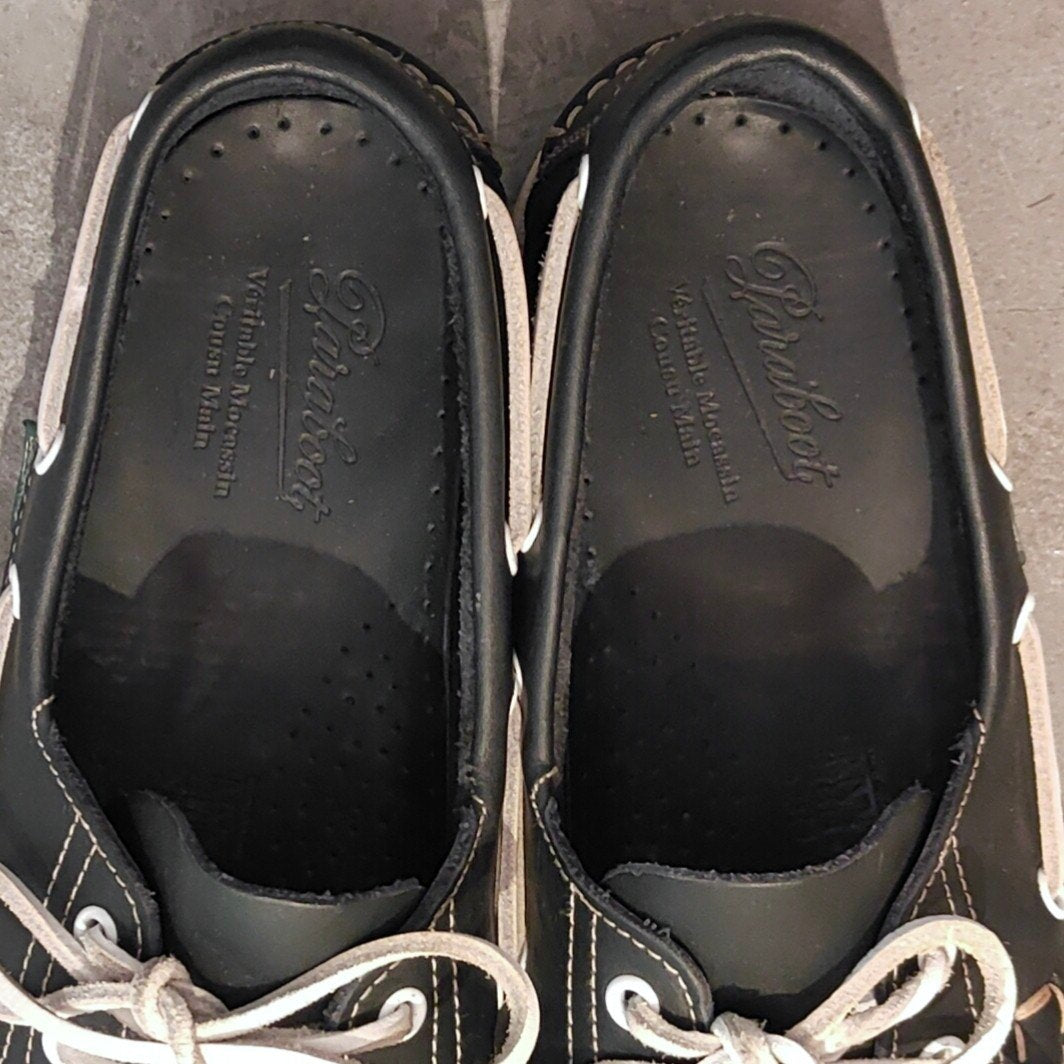 美品【PARABOOT】パラブーツ バース デッキシューズ カーフ ネイビー サイズUK8