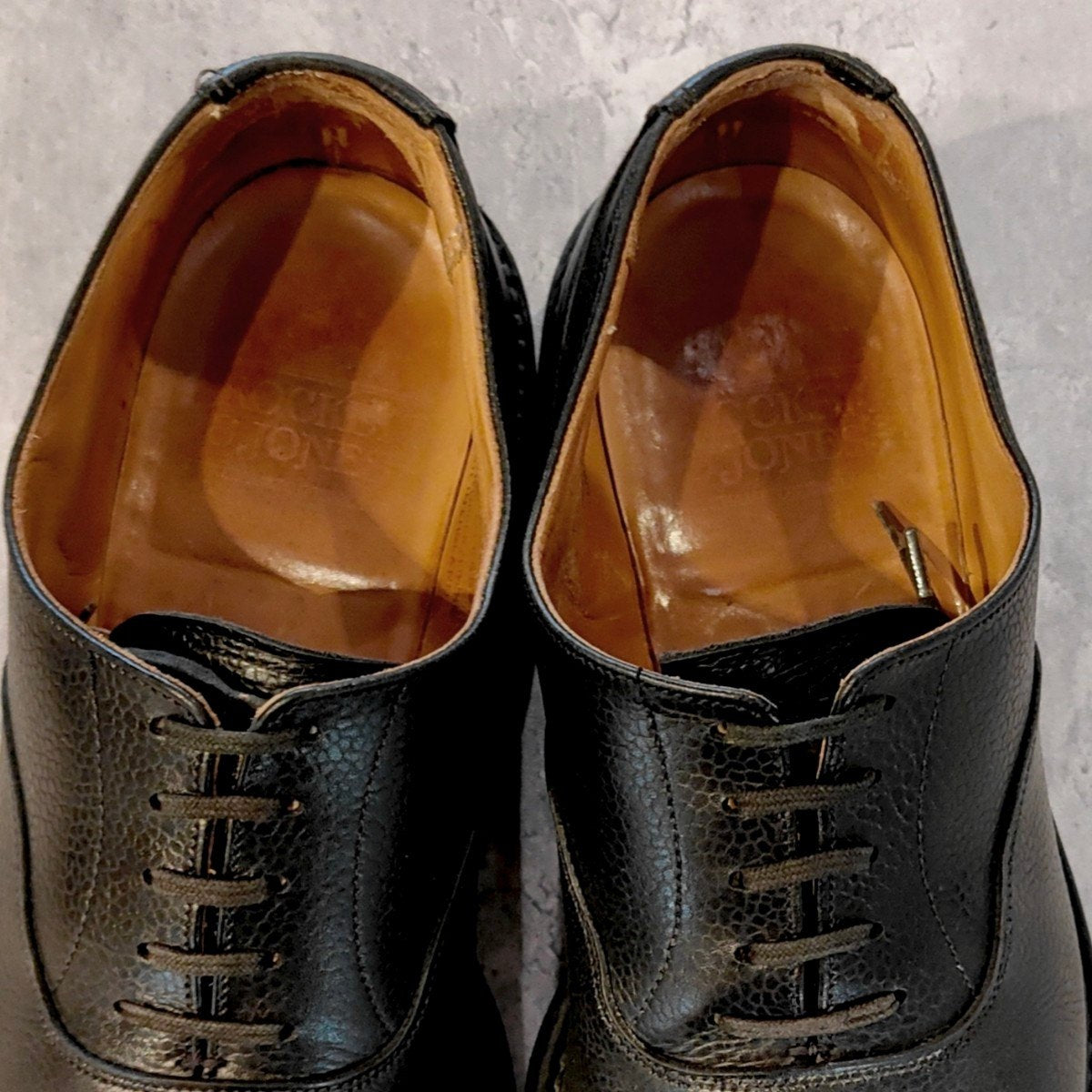 【CROCKETT&JONES】クロケット＆ジョーンズ エクセター 3 ストレートチップ グレインレザー 378ラスト ブラック サイズUK7E  378ラスト